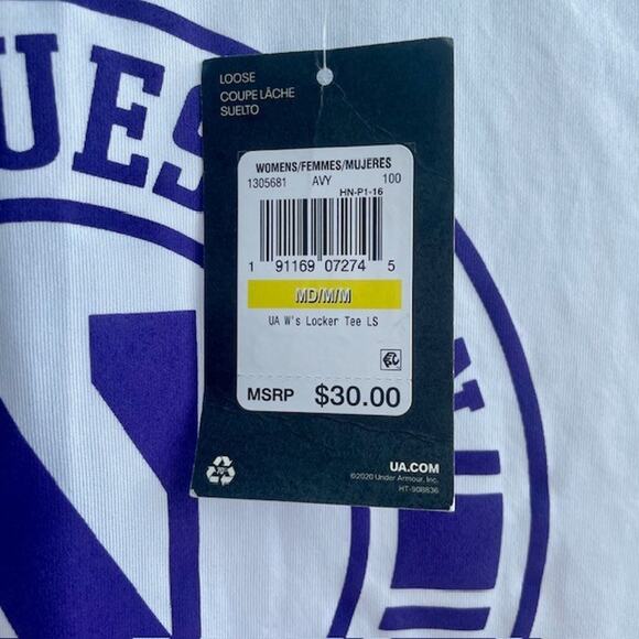 Under Armour Northwestern Wildcats Womens Locker Tee Longsleeve M Heat Gear New - Picture 6 of 11